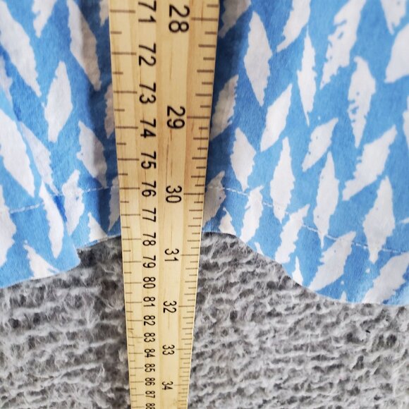 J. McLaughlin Shirt Womens Medium Blue Print Lightweight 3/4 Sleeve Blouse - Picture 5 of 9